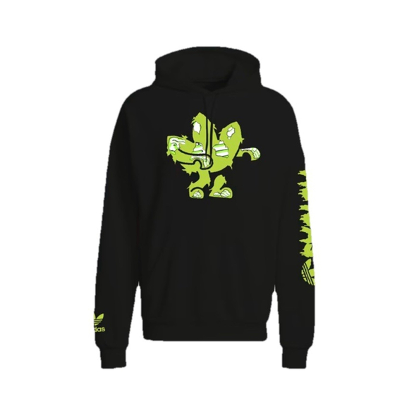 Adidas Hoodie Zombie Treffy Black Green Halloween Rare Ooze Medium Men’s Graphic - Picture 1 of 10